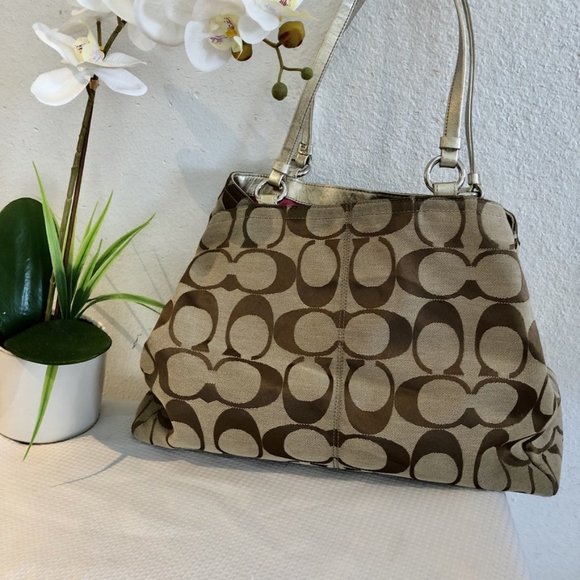 Vintage Coach Satchel Bag, abric Shell - Picture 2 of 10
